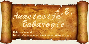 Anastasija Babarogić vizit kartica